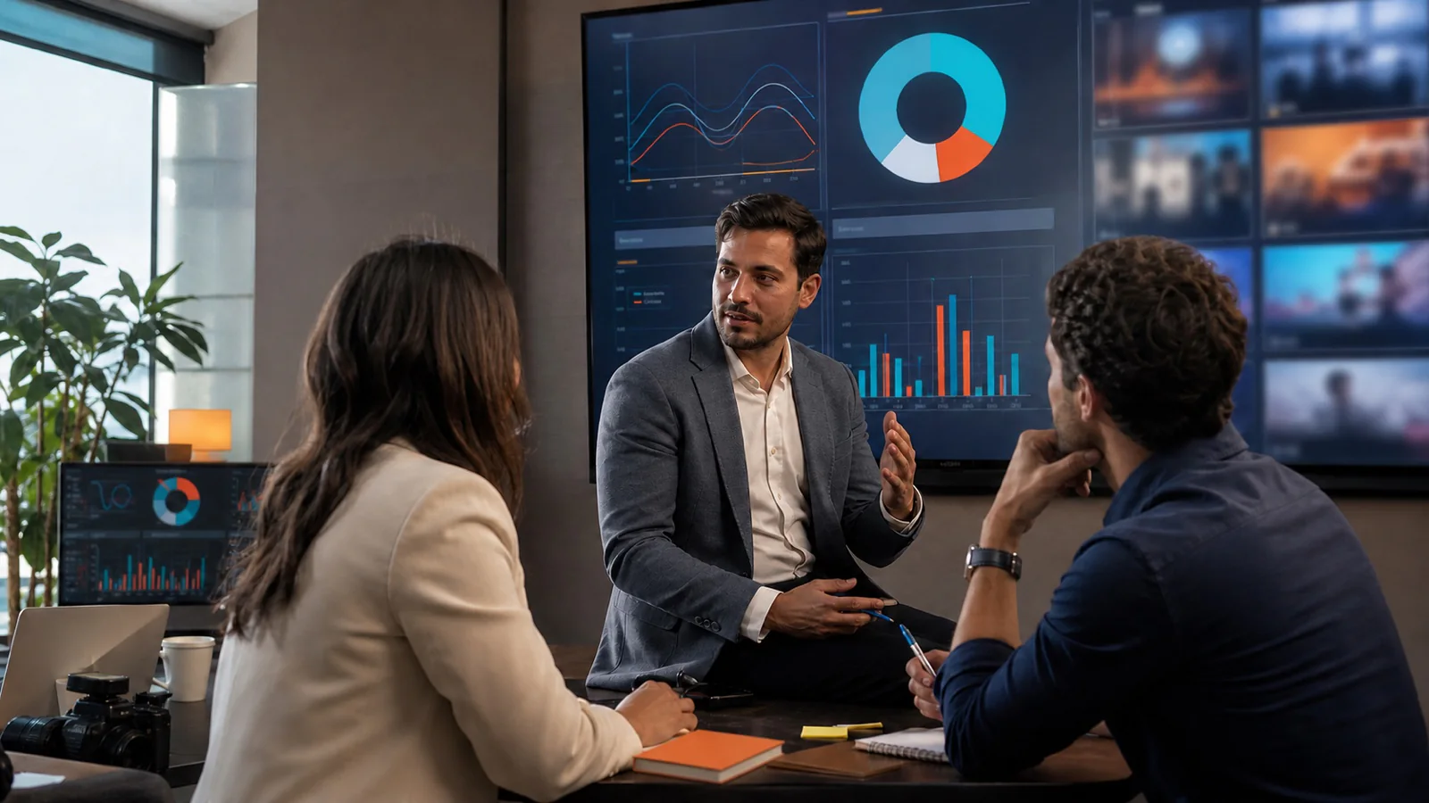 Profissionais de marketing e vendas analisam retenção, conversão e qualidade das oportunidades geradas por vídeos